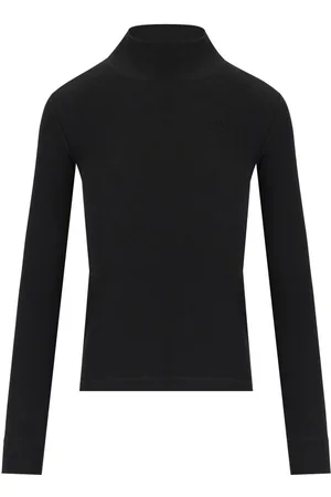 Ganni Black Ribbed Turtleneck Jumper Black