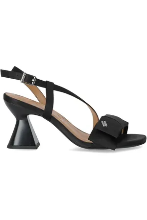 Ganni Satin Black Heeled Sandal Black