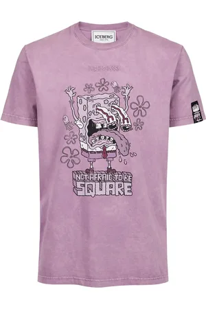 Iceberg Raspberry Regular Fit Jersey T-Shirt with SpongeBob Print