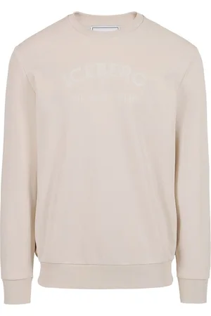 Iceberg Powder white crewneck slim fit sweatshirt with logo