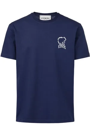 Iceberg Blue slim fit cotton T-shirt with Bear print