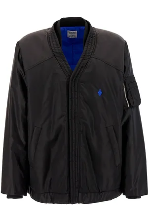 MARCELO BURLON Black nylon padded bomber jacket