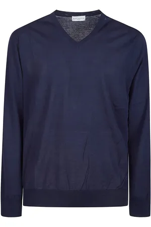 BALLANTYNE Plain Sweater Blue