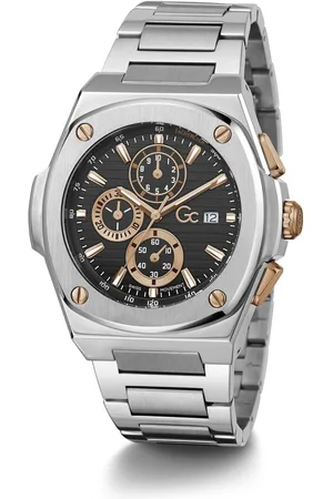 GC Heren Horloge Y99001G2MF Staal Bi-color Swiss Made Quartz 44mm