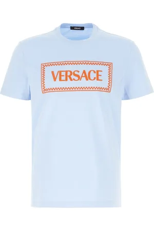 VERSACE Light blue cotton t-shirt