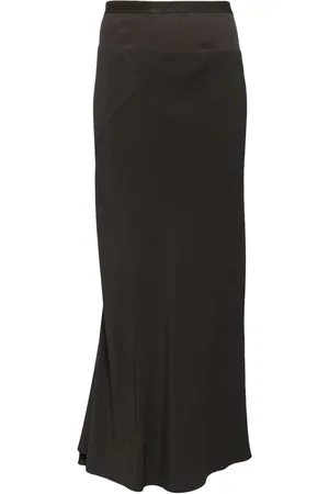 Rick Owens Calf Bias Skirt Dark Dust