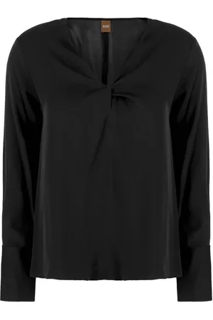 HUGO BOSS Black stretch silk blouse