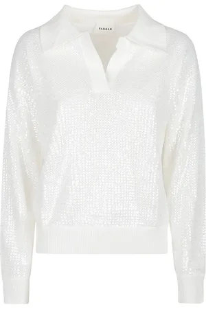 P.A.R.O.S.H. Cobalto Polo Neck Sweater White