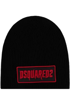 Dsquared2 Gothic Logo Patch Knit Wool Beanie
