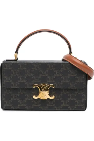 Céline 2022 Triomphe Coated Canvas Box Top Handle Bag