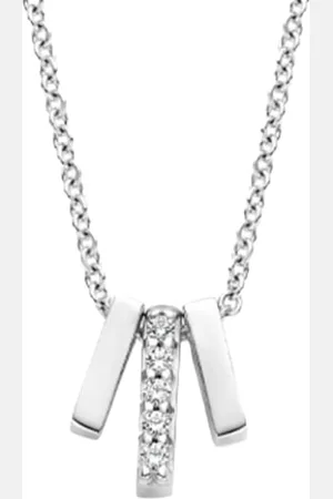 Blush Collier 3122WZI 14k Witgoud met 3 Staafjes gezet met Zirkonia