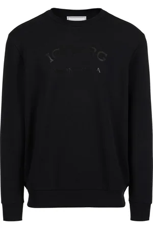 Iceberg Black crewneck slim fit sweatshirt with logo