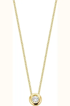 Blush 3114YDI Collier14k geelgoud met gouden hanger met gezette diamant