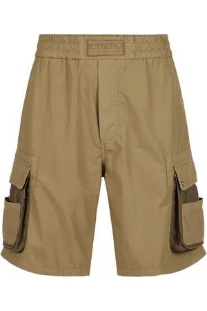 Iceberg Mud-colored parachute canvas Bermuda shorts
