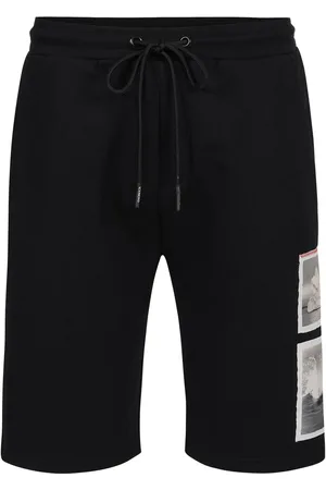 Iceberg Black slim fit cotton fleece bermuda