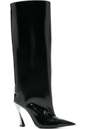 MUGLER Knee Boot Brushed Calf Black/gunmetal Heel