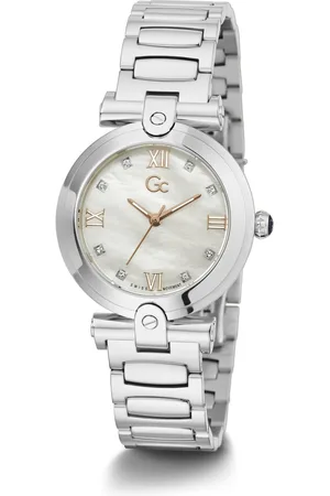 GC Y96003L1MF horloge dames staal 34 mm met Mother of pearl wijzerplaat met rose accenten
