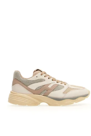 Hogan Sneakers H665 In Pelle Bianca Rete Grigio