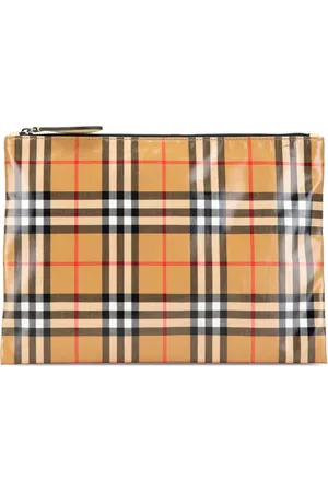 Burberry 2000-2017 House Check Coated Canvas Clutch