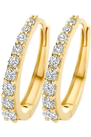 Blush Oorbellen 7342YZI Ovaal 14k Geelgoud met Zirkonia