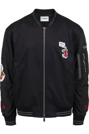Iceberg Regular fit black jacket in gabardine with Looney Tunes themed details