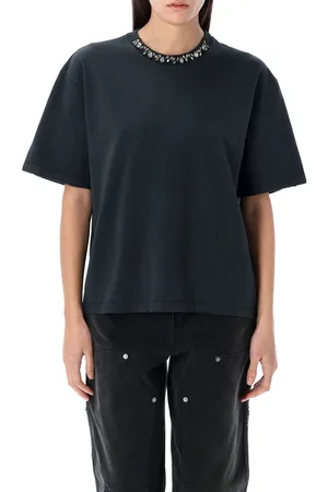 Golden Goose Tshirt Crystal Collar Washed Black