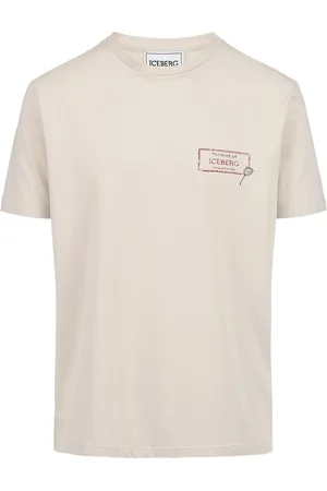 Iceberg Slim-fit powder-colored sustainable stretch cotton T-shirt with Poppy print