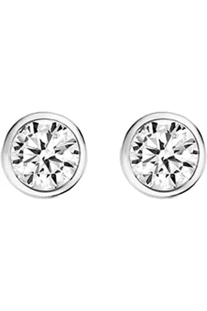 Blush Oorbellen 7256WZI Oorstekers 14k Witgoud met Briljant geslepen Zirkonia