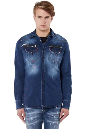 My Brand RED WHITE DESTROYED SHIRT | BLUE