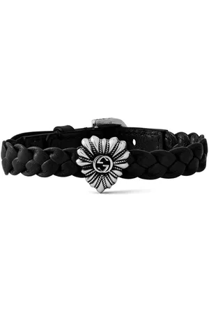 Gucci Gg Logo Leather Chain Bracelet