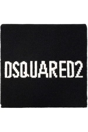 Dsquared2 Logo Intarsia Knit Wool Scarf