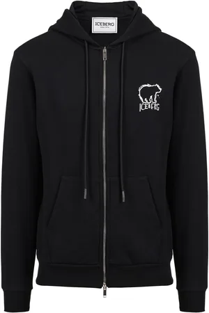 Iceberg Black slim fit cotton sweatshirt with logo embroidery