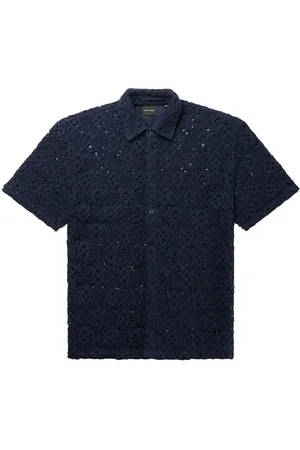 Daily paper Chemise a ecusson en dentelle bleu marine