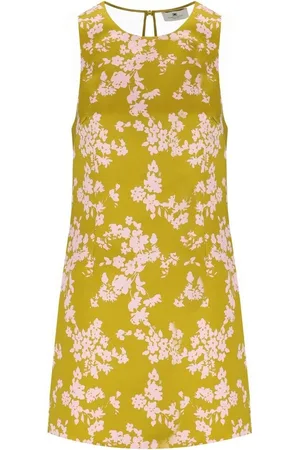 Elisabetta Franchi Curry Quarzo Sleeveless Dress Yellow