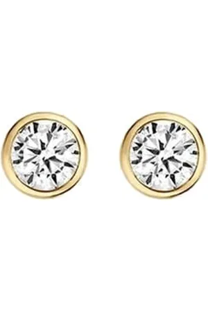 Blush Oorbellen 7256YZI Oorstekers 14k Geelgoud met Briljant geslepen Zirkonia