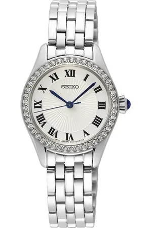 Seiko Horloge SUR333P1 Staal Quartz met Witte Wijzerplaat 26mm