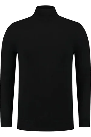 Pure Path Ribbed Mockneck Knitwear Sweater Black
