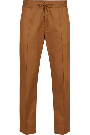 Iceberg Burnt brown jogging fit trousers in stretch cotton gabardine