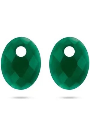 Blush Oorbedels 810GAGO Medium Groene Agaat Ovaal