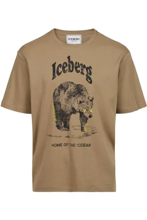 Iceberg Mud-colored regular-fit T-shirt in GOTS-certified sustainable interlock fabric