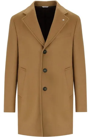Manuel Ritz Camel Single-breasted Coat Beige