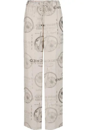 Iceberg Jogging fit trousers in double viscose georgette, stucco color