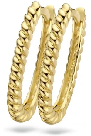 Blush Oorbellen 7273YGO 14k Geelgoud met Gedraaid Motief Ovaal
