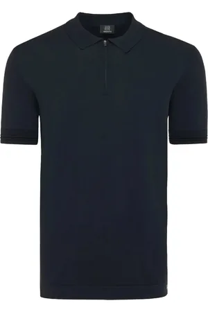 Genti Polo Zip Cool Dry Dark Blue