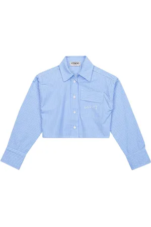 Iceberg KIDS - Light blue long-sleeved cropped shirt