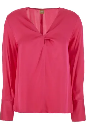 HUGO BOSS Fuchsia stretch silk blouse