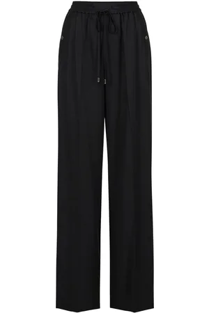 Iceberg Black jogger fit trousers in fluid tencel fabric