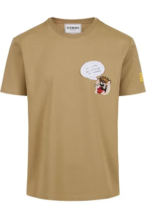 Iceberg Mud color classic regular fit cotton jersey T-shirt