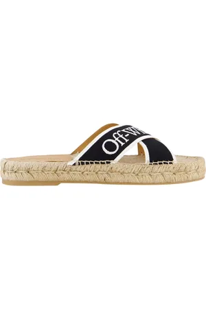 OFF-WHITE Dames Criss Cross Slipper Zwart/Wit