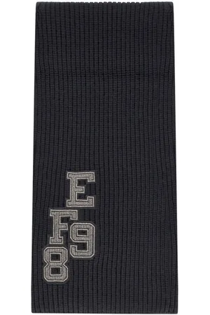 Elisabetta Franchi Black Ribbed Scarf Black